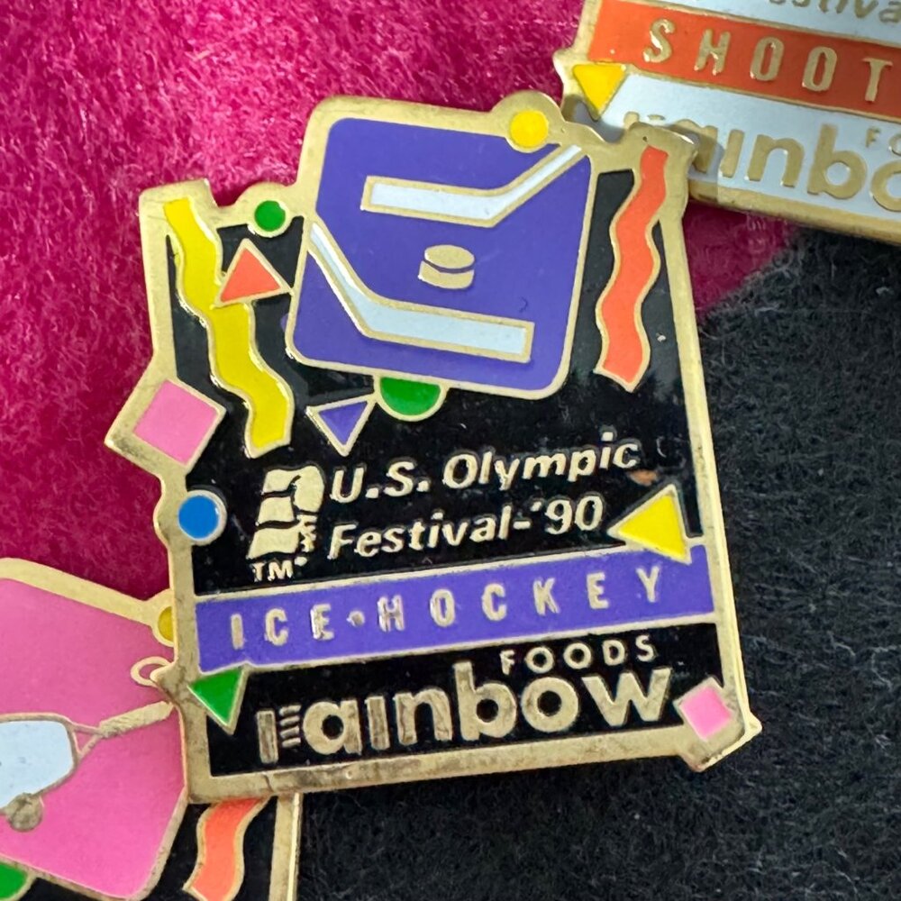 1990 U.S. Olympic Festival Rainbow Foods Hat Pins 62 PC Collectible Minnesota - Picture 15 of 16